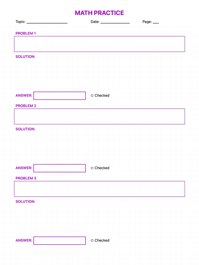 Math Notes Template template preview
