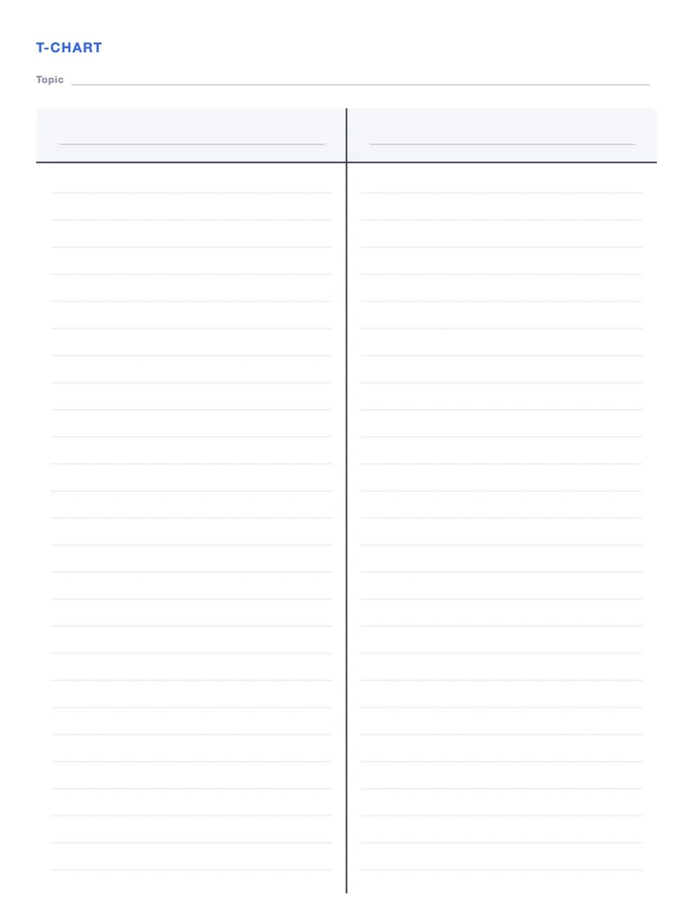 T-Chart Template template preview