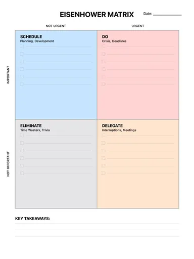 Eisenhower Matrix Template preview