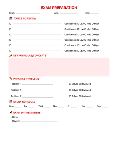 Study Guide Template preview