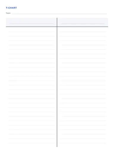 T-Chart Template preview
